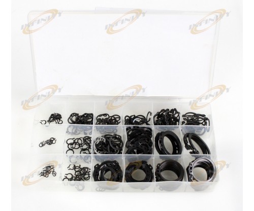 300 Pc Steel Snap Retaining Ring Hardware Assortment Set Kit With 18 Sizes
